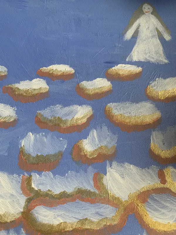 Oljemålning Himmel och måln av Alicia Ahlberg