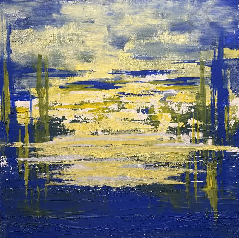 Akrylmålning The lake av Julia Linder