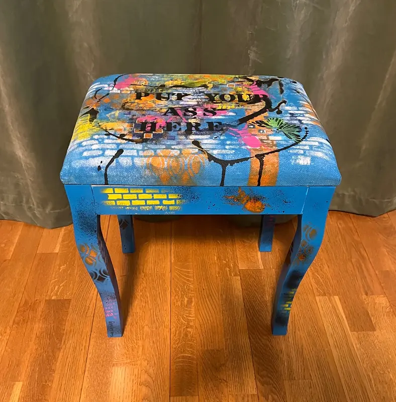 Akrylmålning Blå av Ewa Löfling