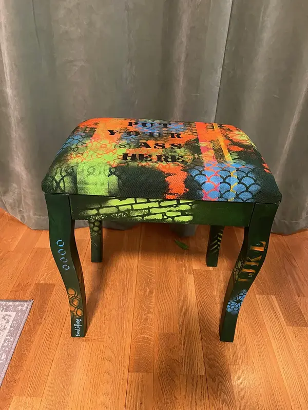 Akrylmålning Mörkgrön av Ewa Löfling