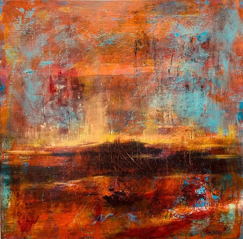 Akrylmålning Landskap av Ewa Löfling