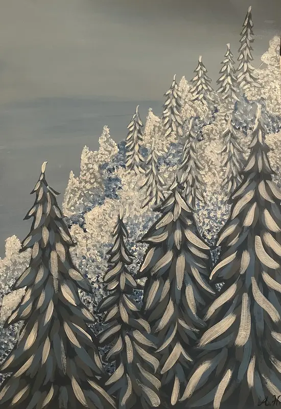 Akrylmålning Vinterland av Amalia Hjort