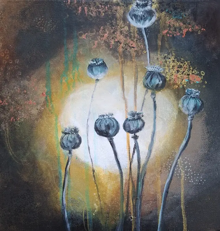 Akrylmålning After the bloom av Karin Sandström Krantz