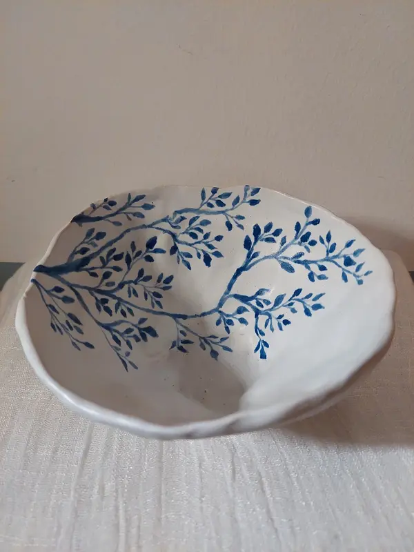 Blålöv skål-stor av Nova Blomberg