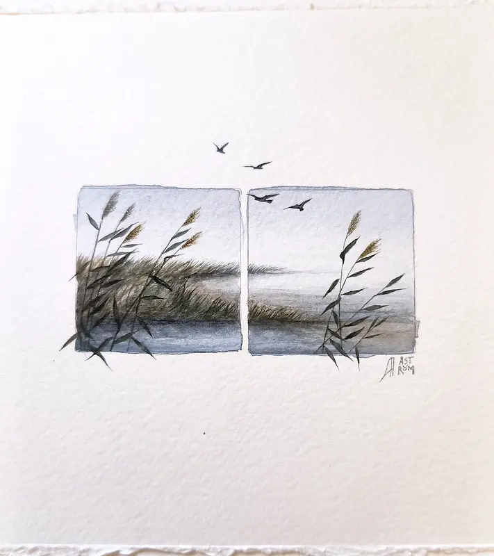 Akvarell Wind av Anna Åström