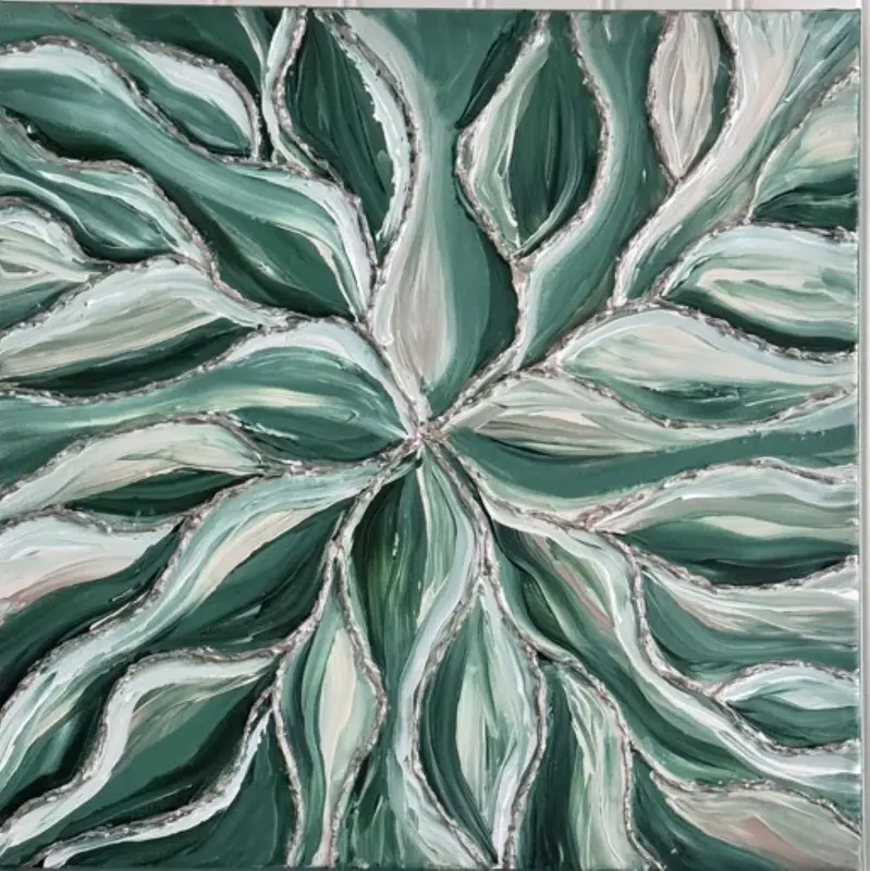 Akrylmålning De gröna bladen av Eva Filubelli