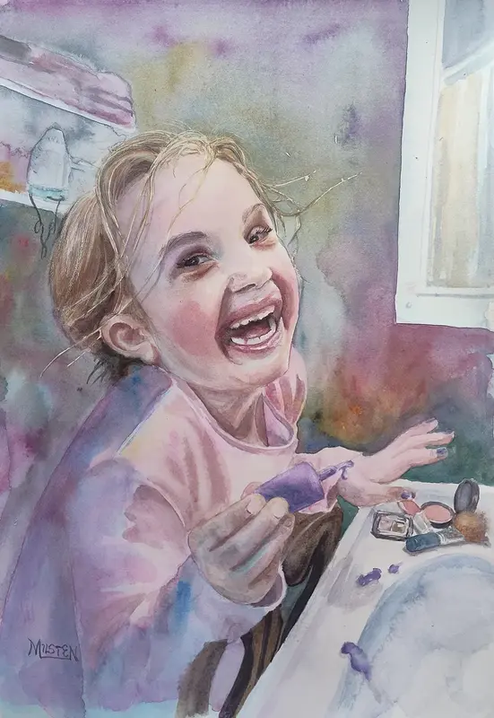 Akvarell Lika fin som du, mamma av Nadja Eleonora Milsten