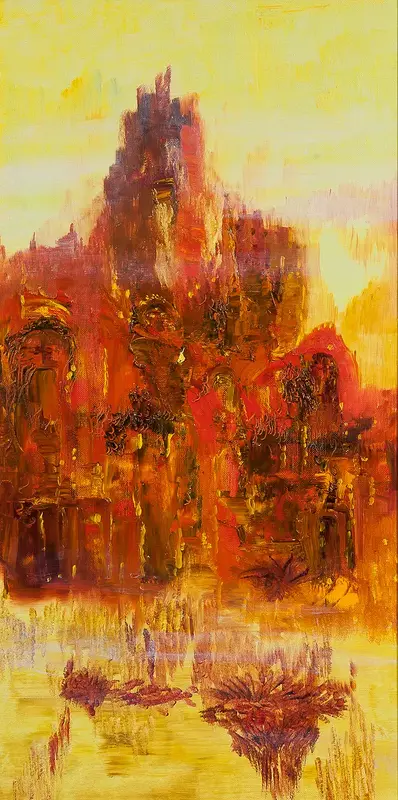 Oljemålning Element of fire av Yulia Lyasko