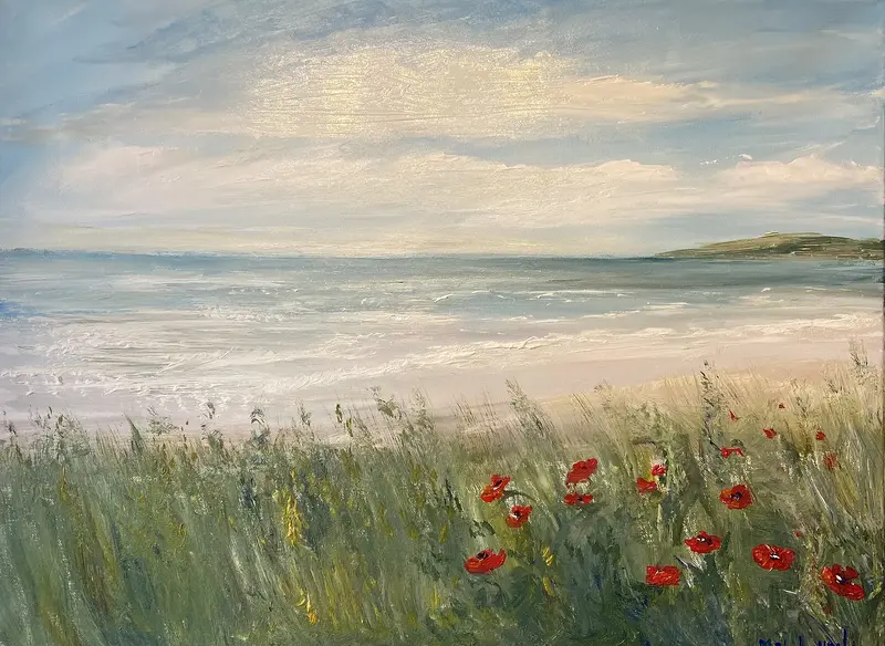 Akrylmålning Ljus över himmel & hav av Marie-Louise Ljungberg