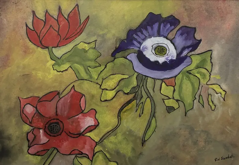 Anemoner, inglasad av Siv Sundell