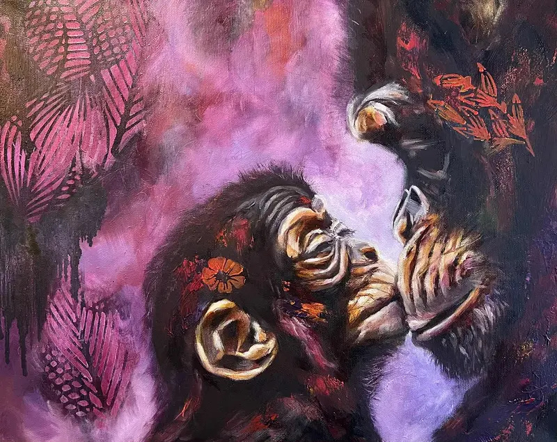 Oljemålning Togetherness av Marie Hahn