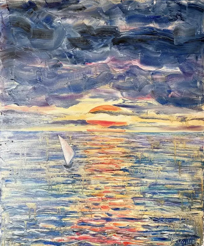 Oljemålning Havet känner mitt namn. av Ramilia Gustafsson
