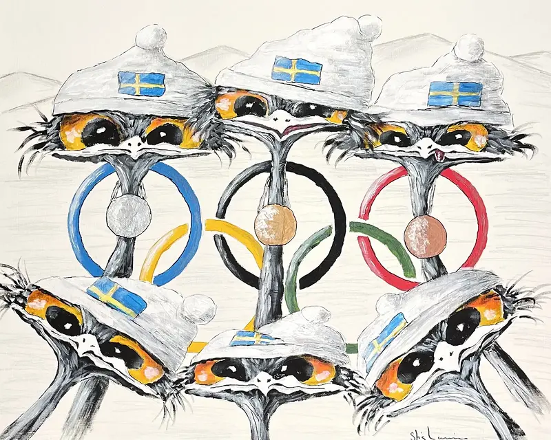 Akrylmålning Sweden av Stig Laurin