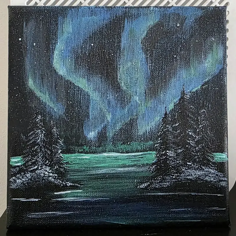 Akrylmålning Boreal Ballet av Cheng Appel