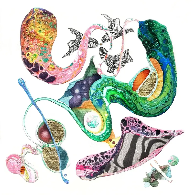 Akrylmålning REEF SWIRL av Helena Mernissi
