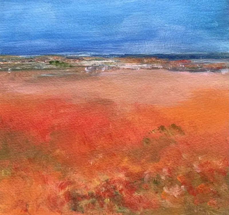 Akrylmålning Vallmoäng av Pia Wijnbladh