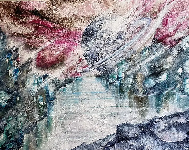 Akrylmålning Melancholia av Cathrine Öberg