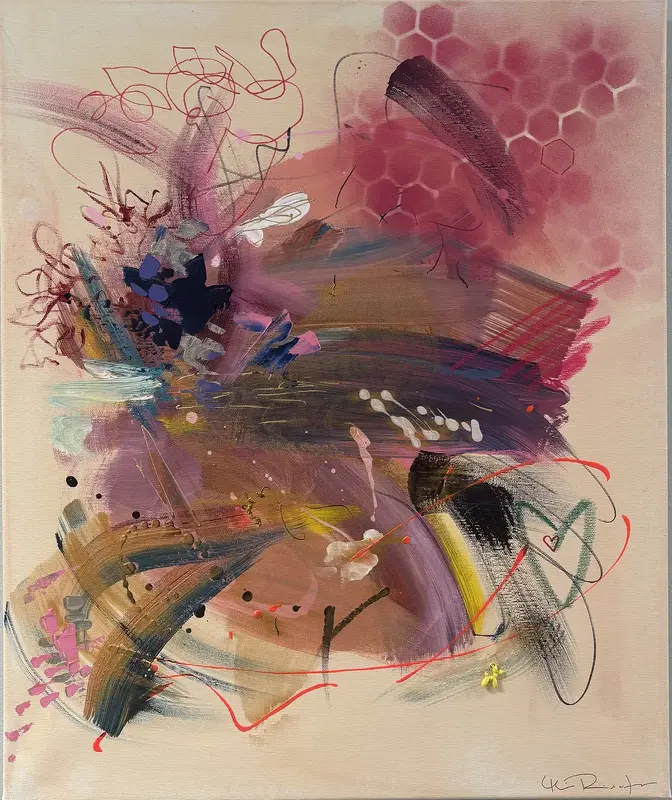 Akrylmålning Static av MALIN Ridderfors