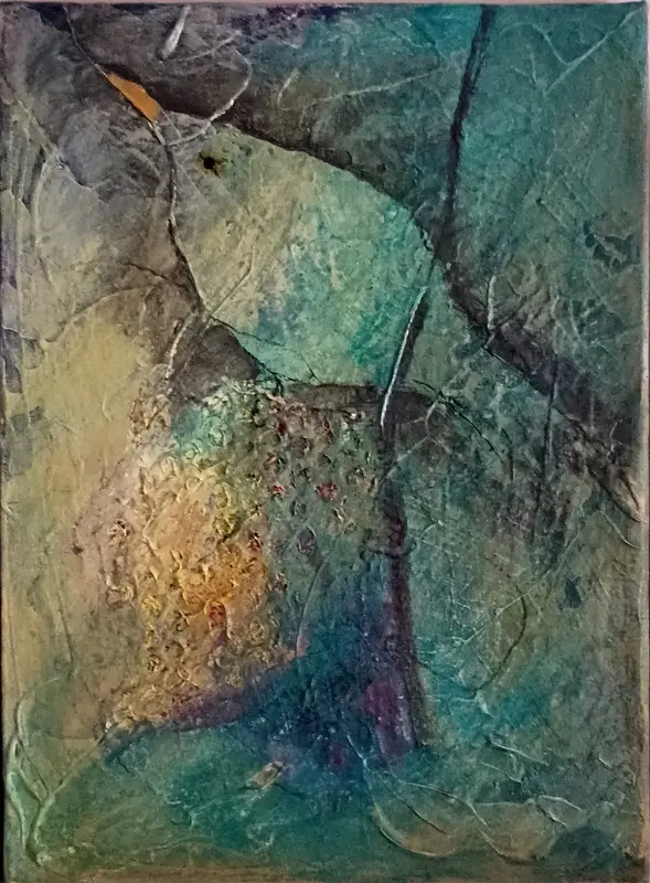 Akrylmålning En fågel på besök av Agneta Nihlfors