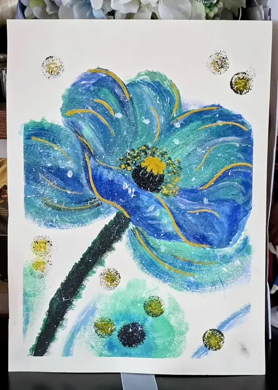 Akrylmålning The Gilded Anemone av Cheng Appel