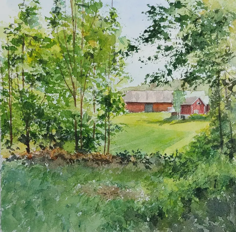 Akvarell En öppning i det gröna* av Johan Sandell