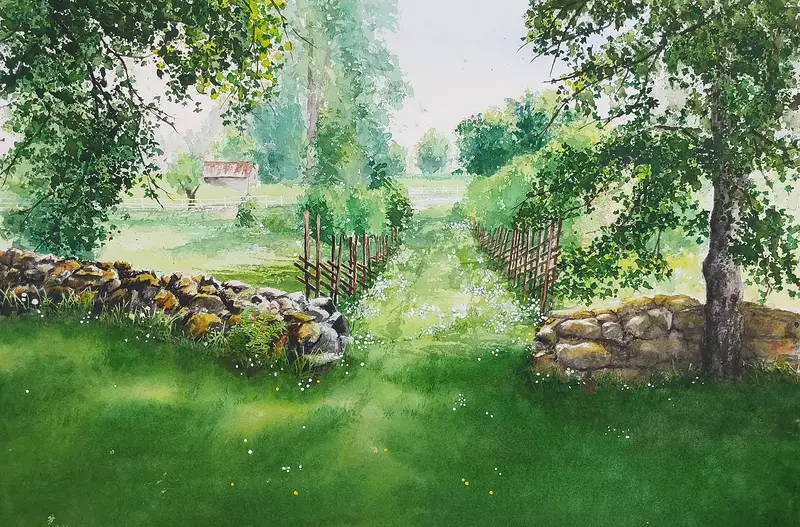 Akvarell Öppningen av Johan Sandell