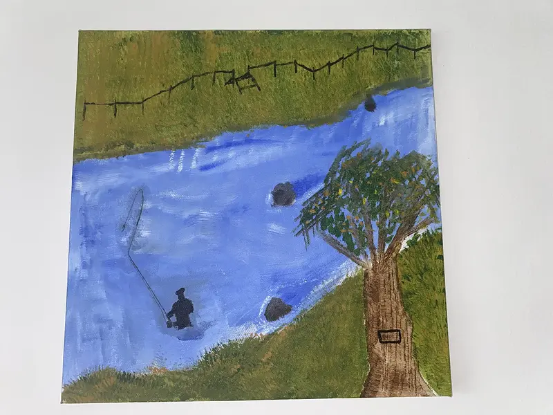 Akrylmålning Pool 1 av Maggans Konstgalleri
