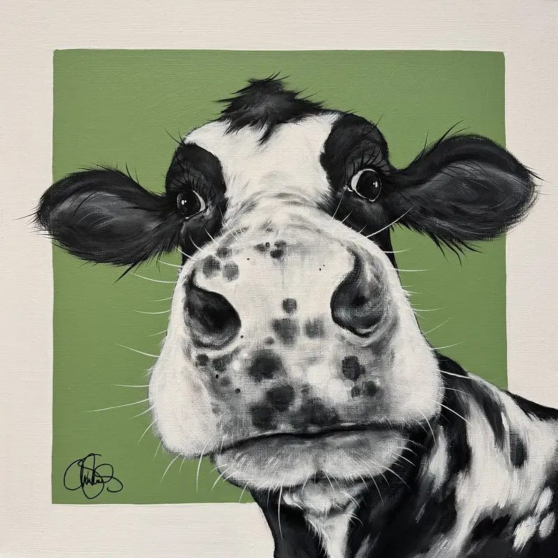 Akrylmålning COW 504 Zoodle av Matilda Skoglund