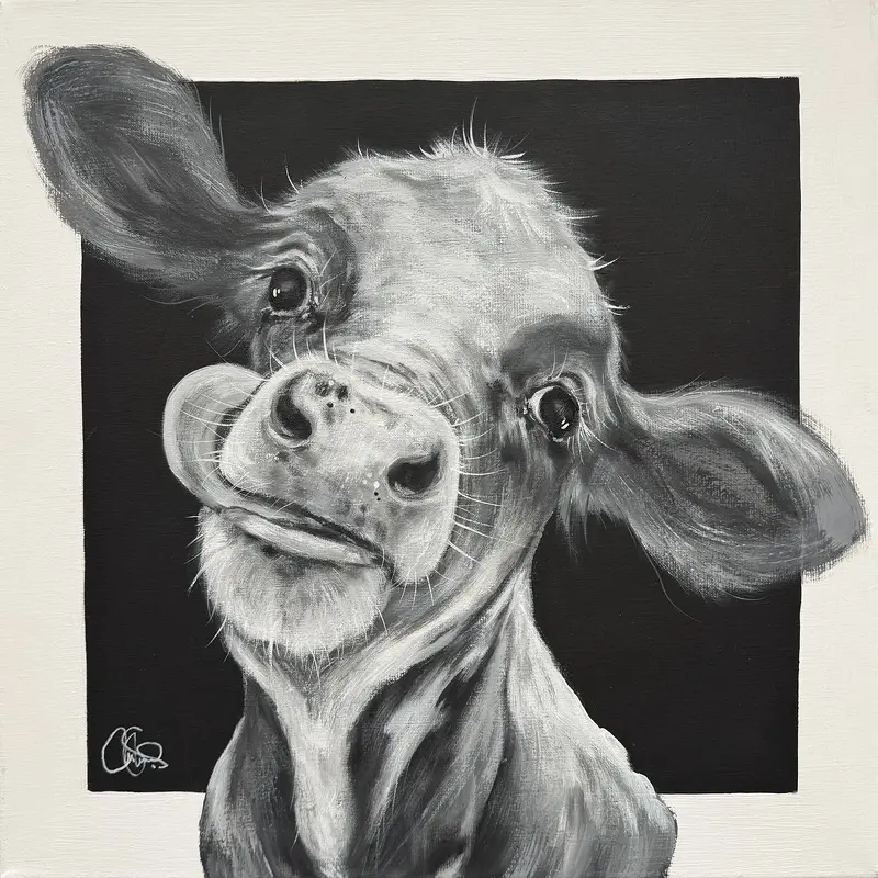 Akrylmålning COW 494 Mayram av Matilda Skoglund