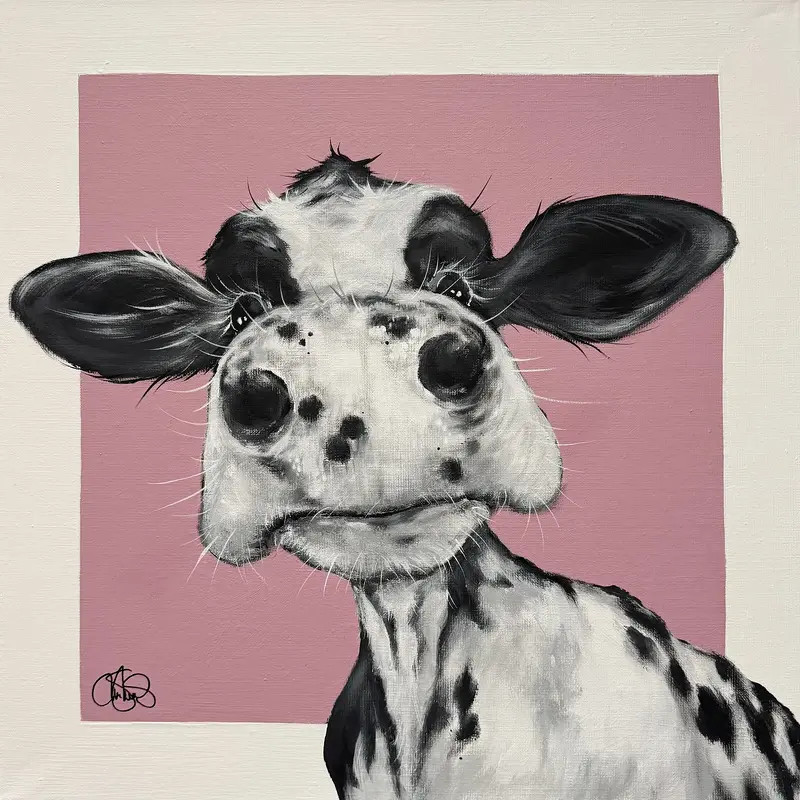 Akrylmålning COW 515 Dimple av Matilda Skoglund