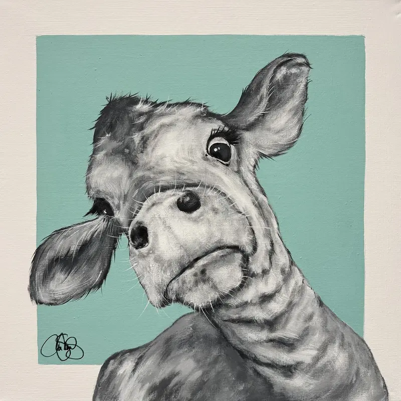 Akrylmålning COW 519 Mizzle av Matilda Skoglund