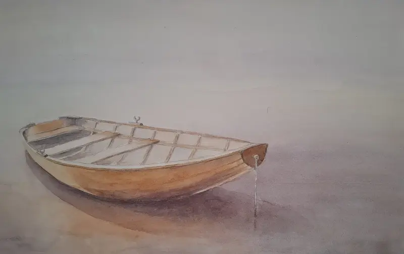 Akvarell I väntan på färjkarlen I av Anna Schyberg Hansen