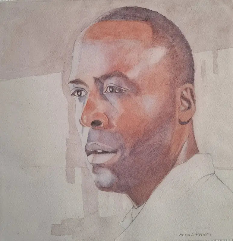 Akvarell Man III av Anna Schyberg Hansen