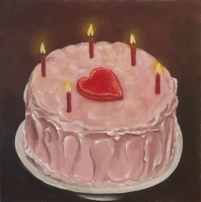 Oljemålning Cake av Malin Lindeberg