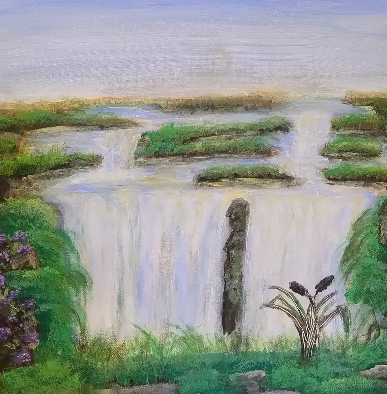 Akrylmålning Waterfall av Johanna Jaarma