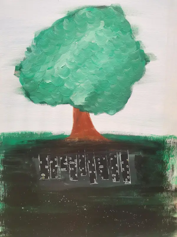 Akrylmålning Everything grows av Rosalee Chaffey