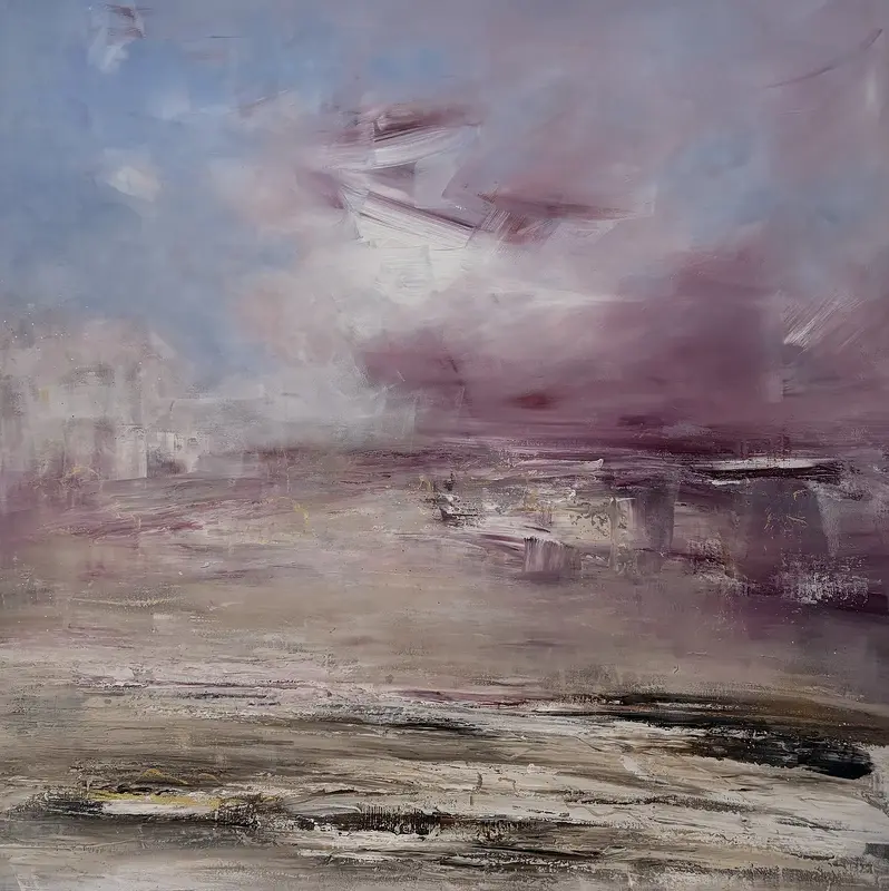 Akrylmålning Winter sky av Ellinor Bergman