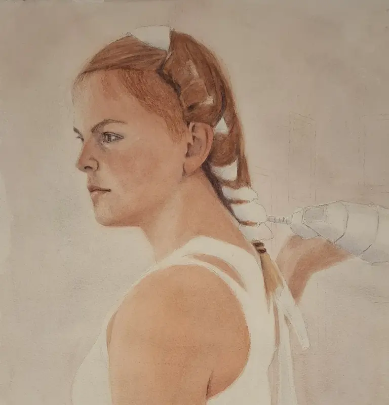 Akvarell Hårbandet av Anna Schyberg Hansen