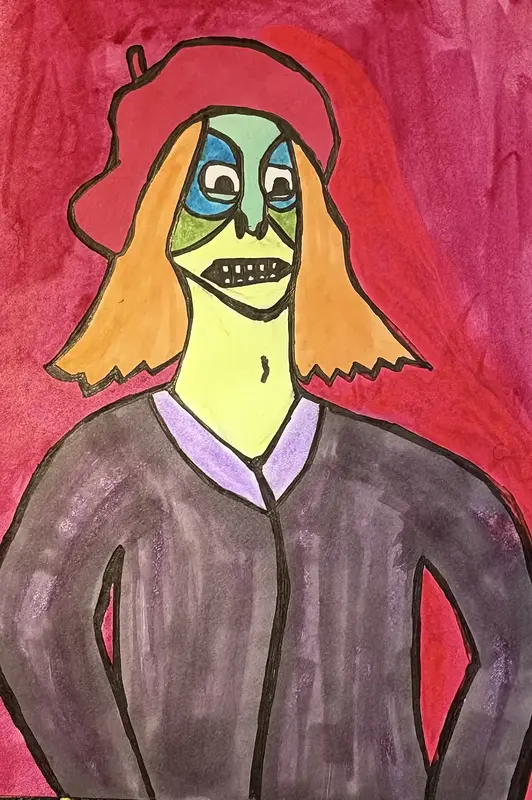 Kuvertteckning av Alma-Anna Andersson