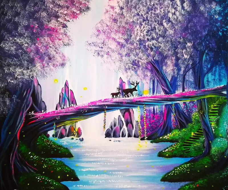 Akrylmålning Passage to Eden av Kaoutar EL Karfi