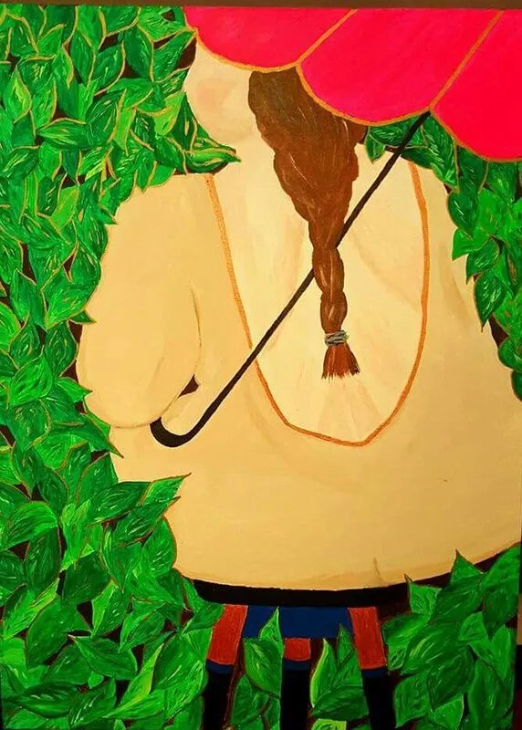 Akrylmålning Under mitt paraply av Mariana Spasevska