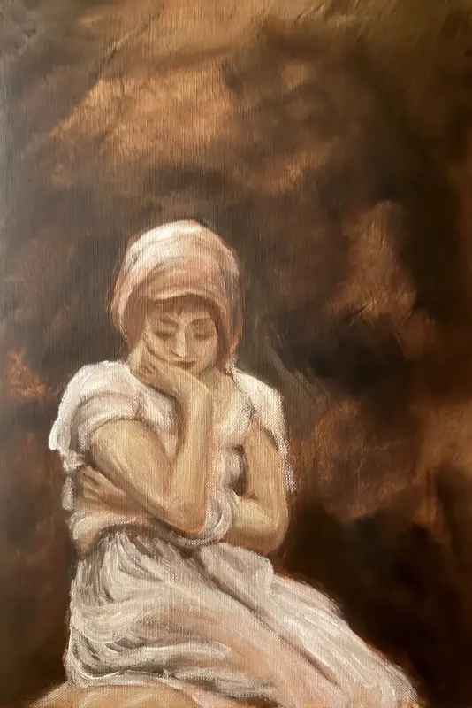 Oljemålning Solitude av Tuija Tudor