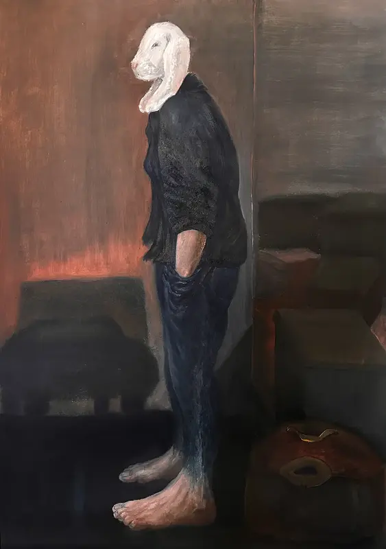 Oljemålning Herman av Sara Tebelius