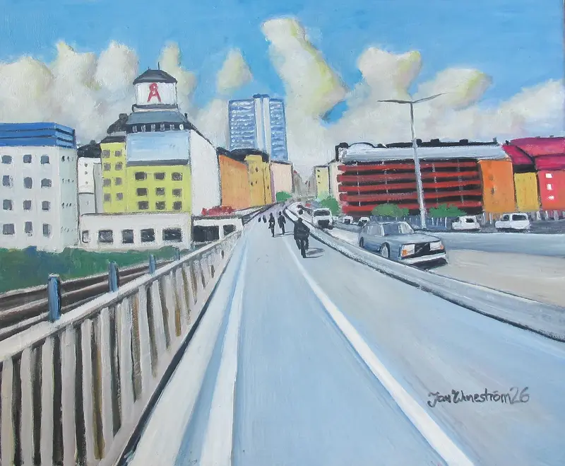 Oljemålning Skanstullsbron av Jan Wineström