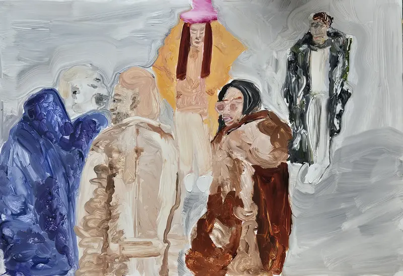 Oljemålning Vinter i stan av Katja Härlin