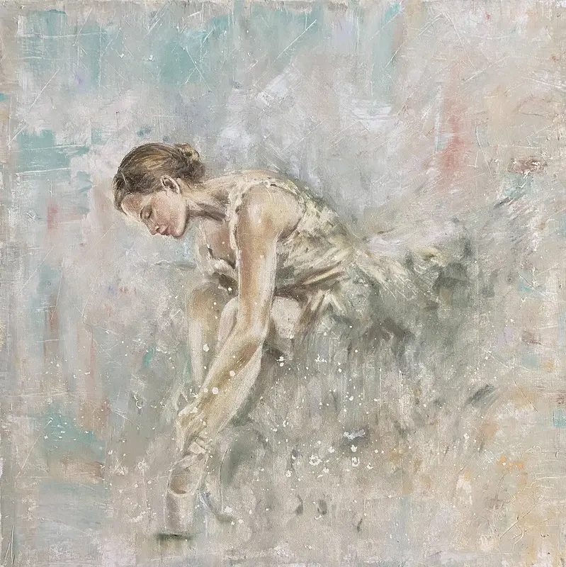Oljemålning Ballerina i paus av Natalia Pettersson