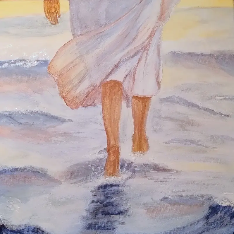 Akrylmålning Walking on water av Johanna Jaarma