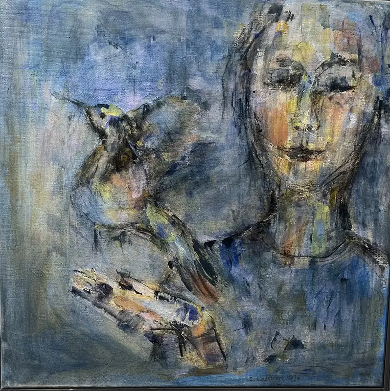 Akrylmålning Mona av Emma Lindström