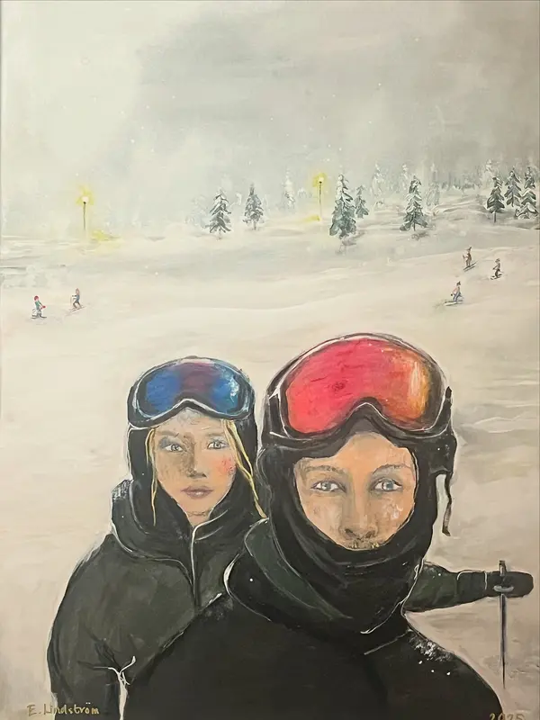 Akrylmålning Sälen av Emma Lindström