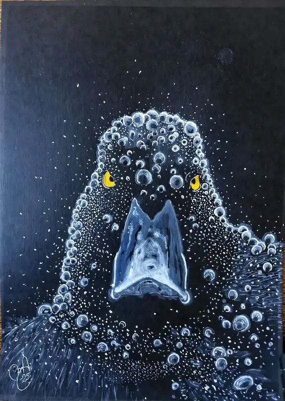 Akvarell Nybadad Svärta av Max Jansson